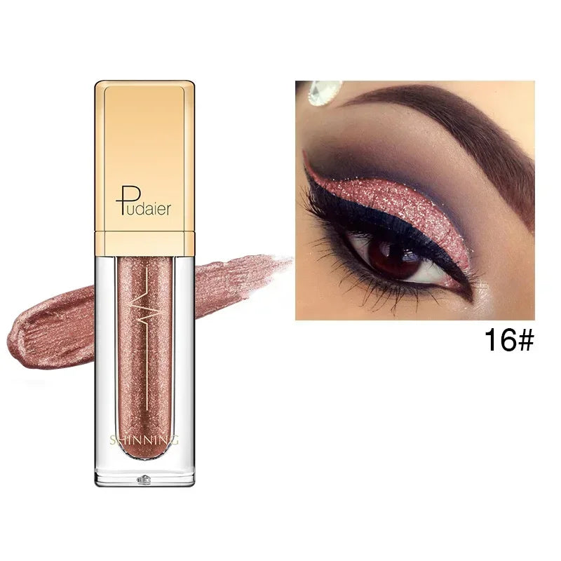 Pink Liquid Glitter Eyeshadow 18 Colors Waterproof Shimmer