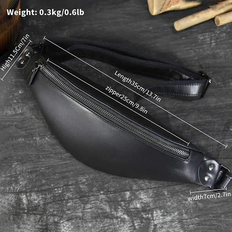 Men's Chest Bag Genuine Leather Real Soft Cowskin Sport Waist Pack 100% Natural Cowskin Belt Waist Belt Pouch For Male Small Bag