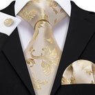Floral Jacquard Silk Tie Set for Men - VacationGrabs