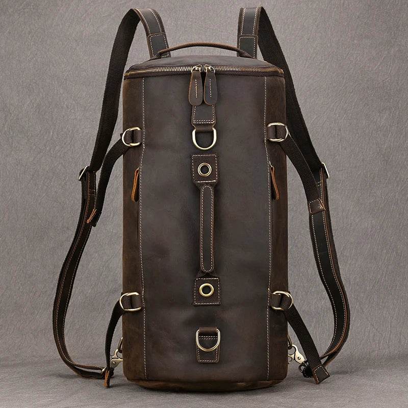 Men's Leather Backpack – Cowhide Travel Multifunctional Bag - VacationGrabs
