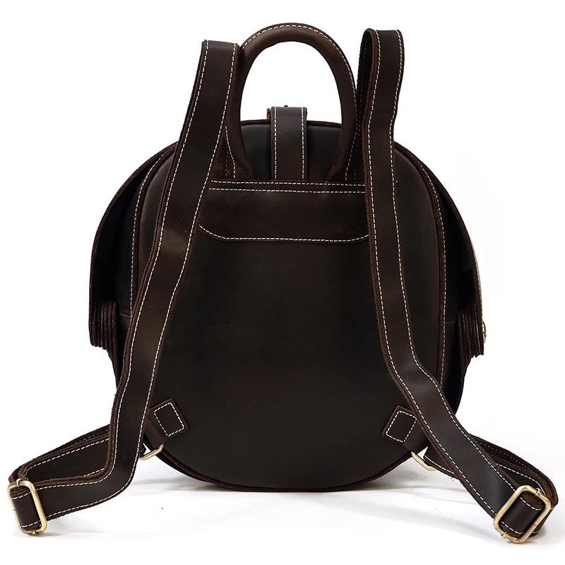 Vintage Leather Backpack 15.6" Laptop Crazy Horse Travel Bag