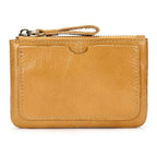 Mini Coin Purse Genuine Leather Real Cowhide Small Wallet with Key Ring - VacationGrabs