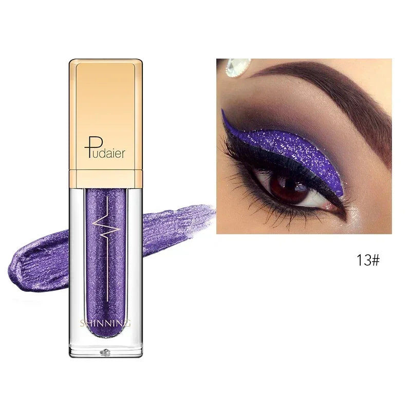 Waterproof Liquid Glitter Eyeshadow, Metallic Gel Cream