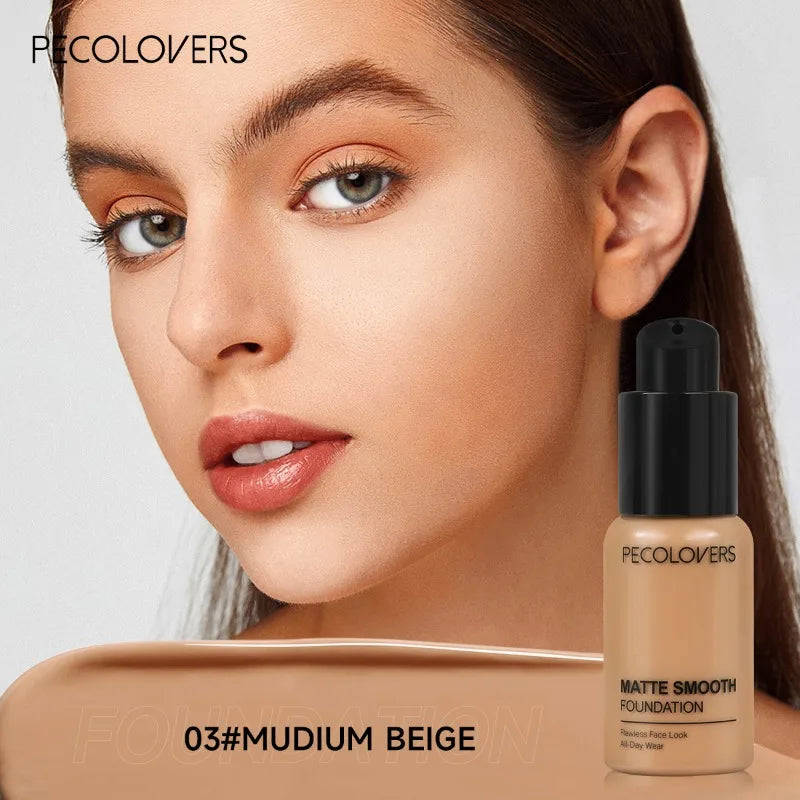 Waterproof and Sweat-proof Liquid Foundation, Natural and Long-lasting, Without Makeup Removal, Facial Cosmetics