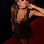 Lace Trim Satin Cami Tops for Women Summer Spaghetti Strap Sexy V Neck Silk Camisole Going Out Party Shirts Sexy Lady Streetwear