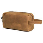 Genuine Leather Cosmetic Bag with Wrist Belt for Men & Women - VacationGrabs
