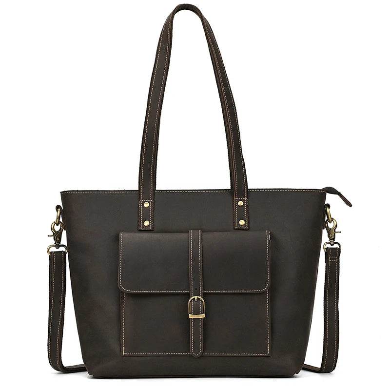Designer Leather Handbag Women Fashion Work Totes Cowhide - VacationGrabs