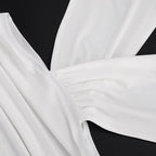 VacationGrabs Women Bodycon Mini Dress Deep V Neck Backless Ruched Sleeveless Satin Dresses Evening Party Club Night Out Holiday Wear