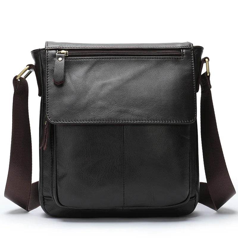 Genuine Leather Men's Shoulder Bag – High Quality Cowhide Crossbody - VacationGrabs