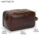 Personalized Groomsmen Leather Toiletry Kit Makeup Pouch for Men - VacationGrabs
