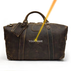 Business Leather Travel Bag Genuine Duffle for Airplane Luggage - VacationGrabs