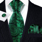 Green Silk Tie Set for Men: Multiple Shades Available - VacationGrabs