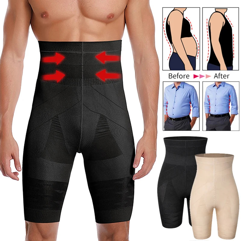 Men's High-Waisted Tummy Control Shaper Boxer Briefs