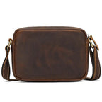 Men's Crazy Horse Leather Crossbody Bag – Retro Messenger Sling - VacationGrabs