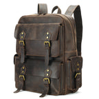 Retro Genuine Leather Double-Shoulder Backpack - European Retro Style
