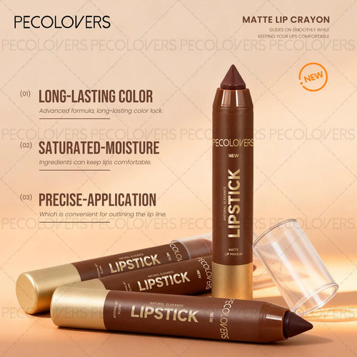 6-Piece Waterproof Matte Lip Liner Set, Long-Lasting