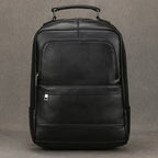 Large Capacity Leather Backpack Men 15.6" Laptop Travel Bag