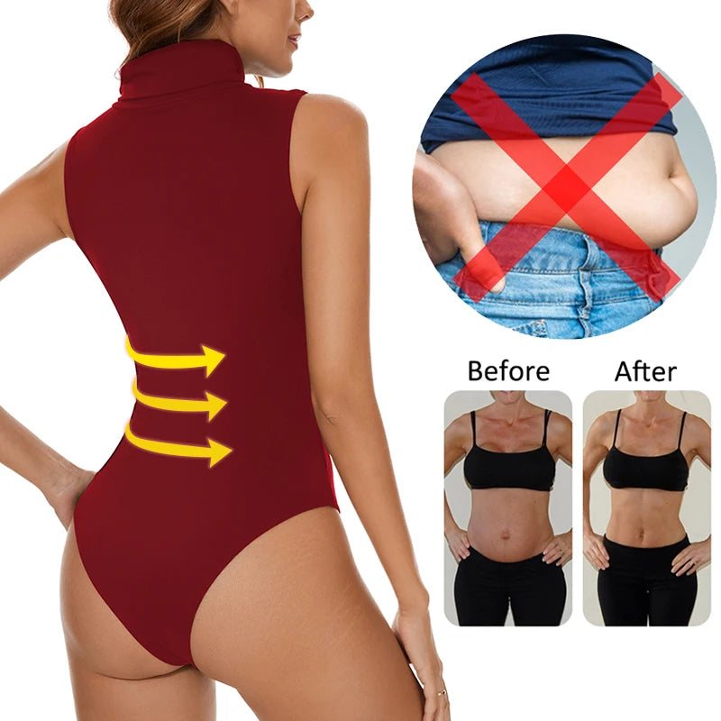 Women's High Collar Bodysuit Shaper - Tummy Control Corset