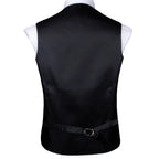 Men's black waistcoat, satin material, perfect for formal events