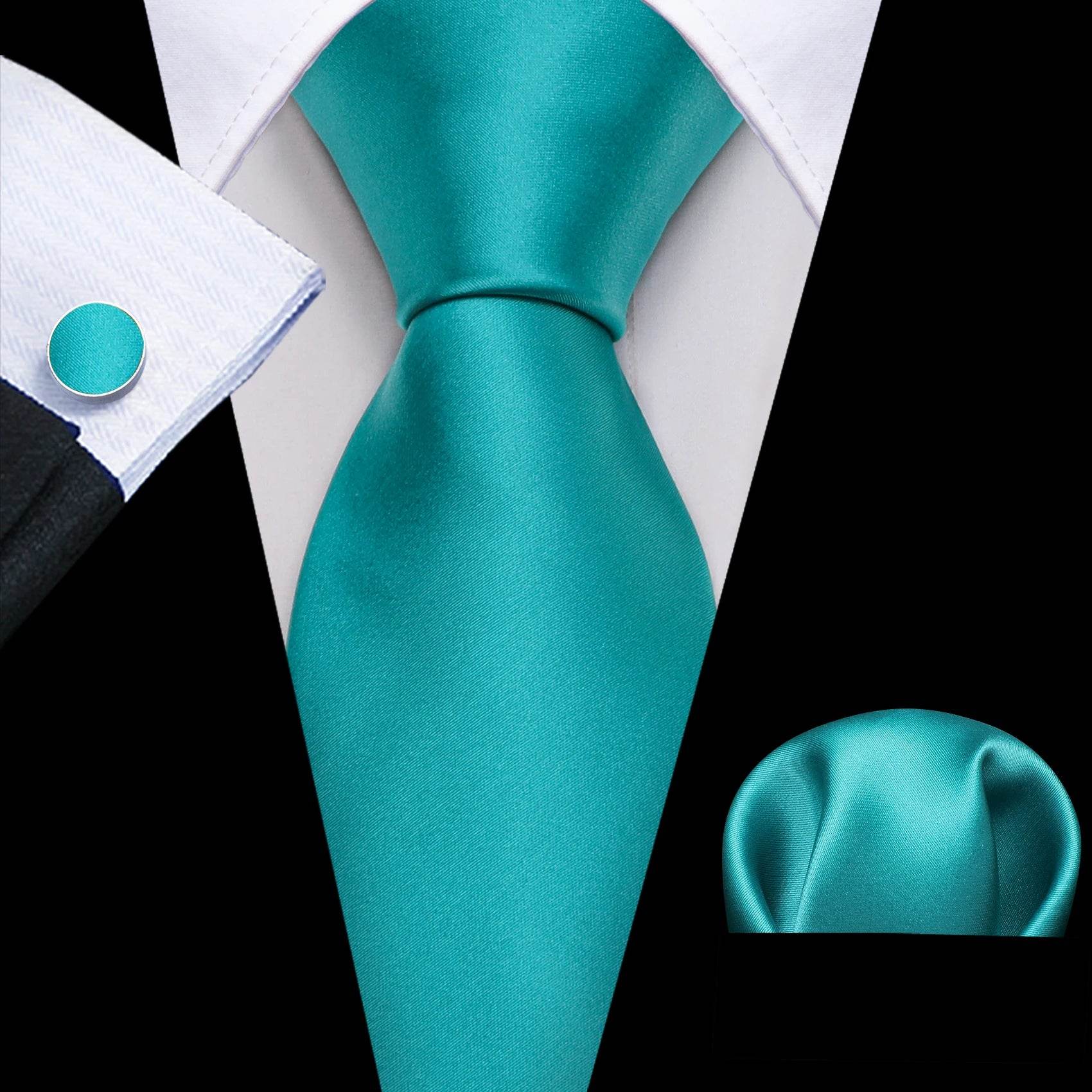 Green Silk Tie Set for Men: Multiple Shades Available - VacationGrabs