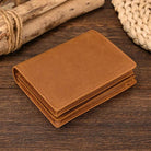 Leather Wallet for Men Crazy Horse Short Purse Multi Card Holder - VacationGrabs
