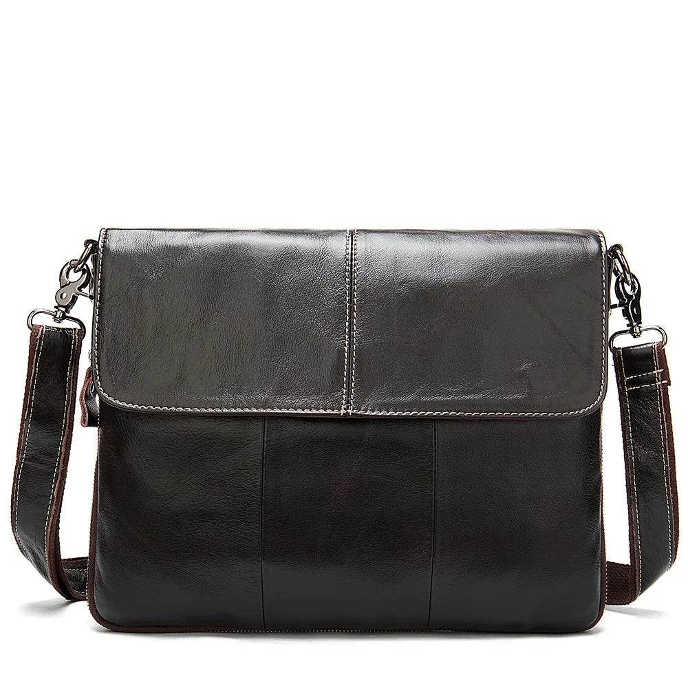 Men's Leather Crossbody Bag Casual Waterproof Sling Oil Wax - VacationGrabs