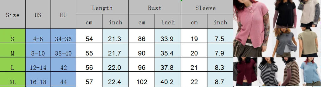 VacationGrabs Knitted Sweater Cardigan Tee Round Neck Short Sleeve Women's Breathable Soft Button Decorated Loose Fit Jumper Top