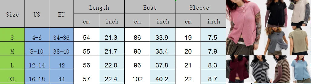 VacationGrabs Knitted Sweater Cardigan Tee Round Neck Short Sleeve Women's Breathable Soft Button Decorated Loose Fit Jumper Top