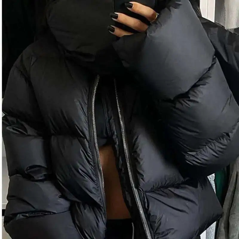 Women's Thick Padded Puffer Jacket with Scarf Collar