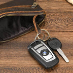 Leather Cellphone Pouch Wallet for Men & Women Long Slim Zipper Purse - VacationGrabs