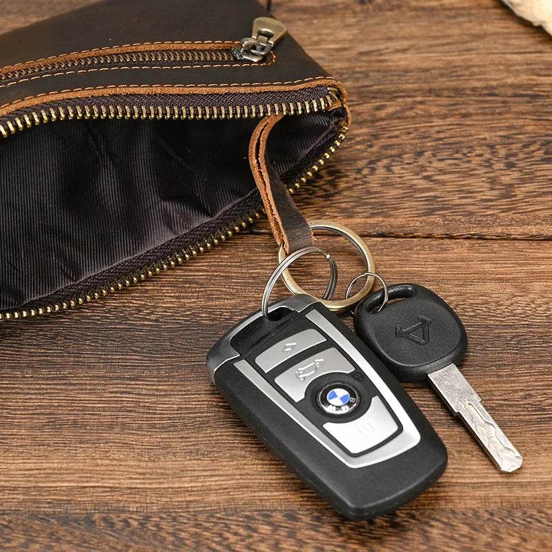 Leather Cellphone Pouch Wallet for Men & Women Long Slim Zipper Purse - VacationGrabs