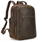 Thick Leather 17" Laptop Backpack Business Travel Leather