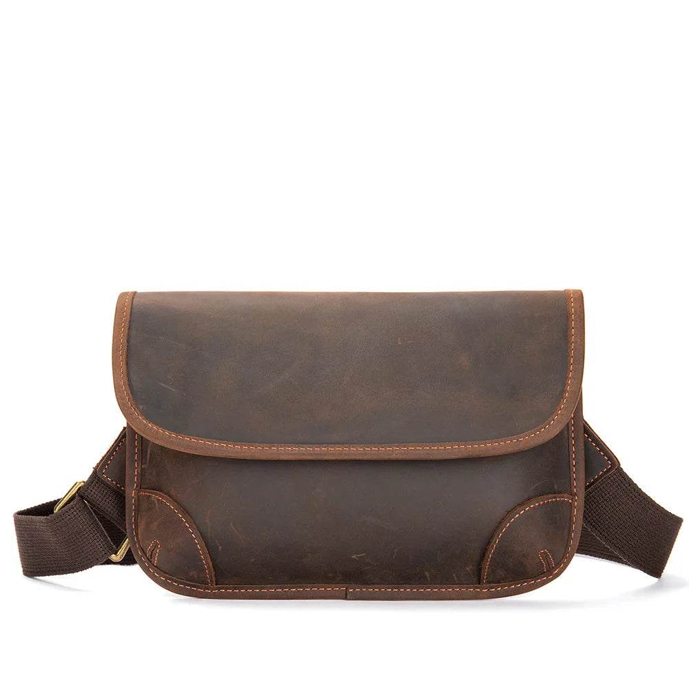 Small Men's Leather Retro Clutch Bag Casual Crossbody Fashion Bag - VacationGrabs