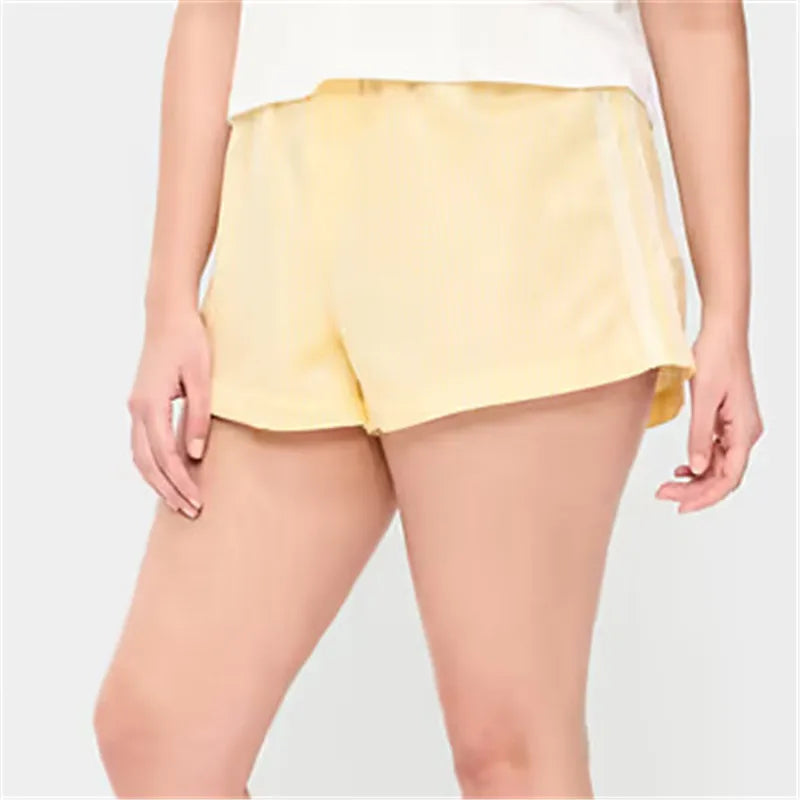 VacationGrabs Cute Women Plaid Sleep Shorts Elastic Waist Side Lace Trim Loose Casual Short Pants Summer Holiday Beach Lounge Wear