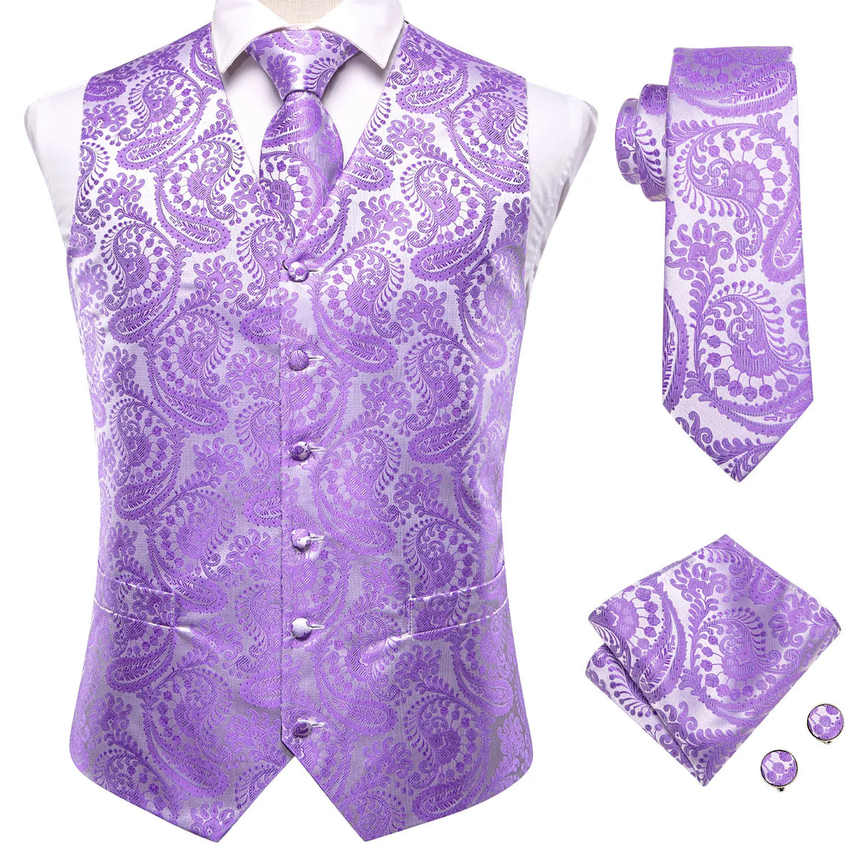 Elegant Floral Necktie How to Tie Set for Men
