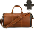 Men's Leather Business Trip Travel Duffle Opens to a Garment Bag - VacationGrabs