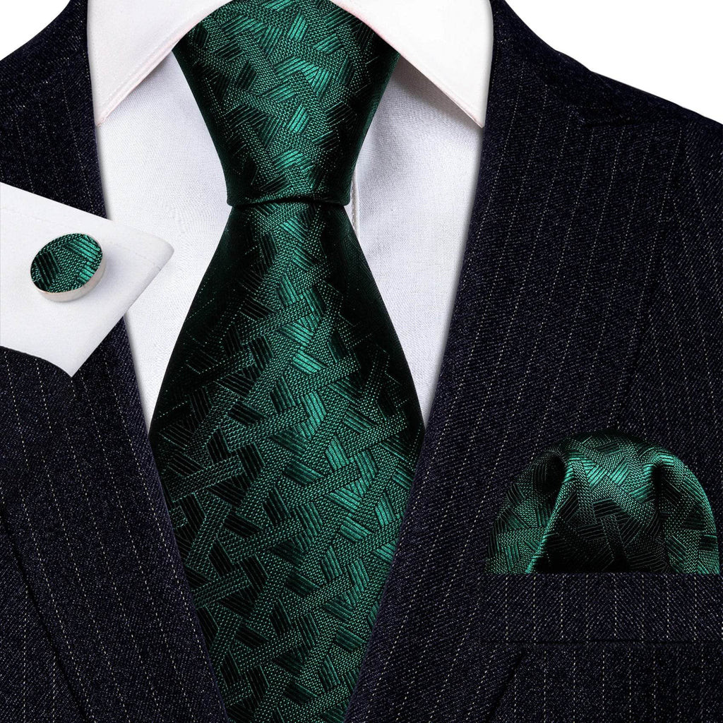 Green Silk Tie Set for Men: Multiple Shades Available - VacationGrabs