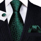 Green Silk Tie Set for Men: Multiple Shades Available - VacationGrabs