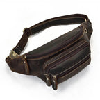 Genuine Leather Waist Bag Belt Pouch for Men Vintage Fanny Pack - VacationGrabs