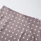 VacationGrabs Women Elegant Lace Satin Spliced Midi Skirts Sexy Dots Print High Waist Retro Casual Straight Midi Skirts Y2K Streetwear