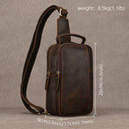 Leather Single Shoulder Sling Bag Chest Bags For Men