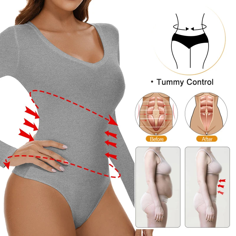 Women's V-Neck Long Sleeve Thermal Compression Top