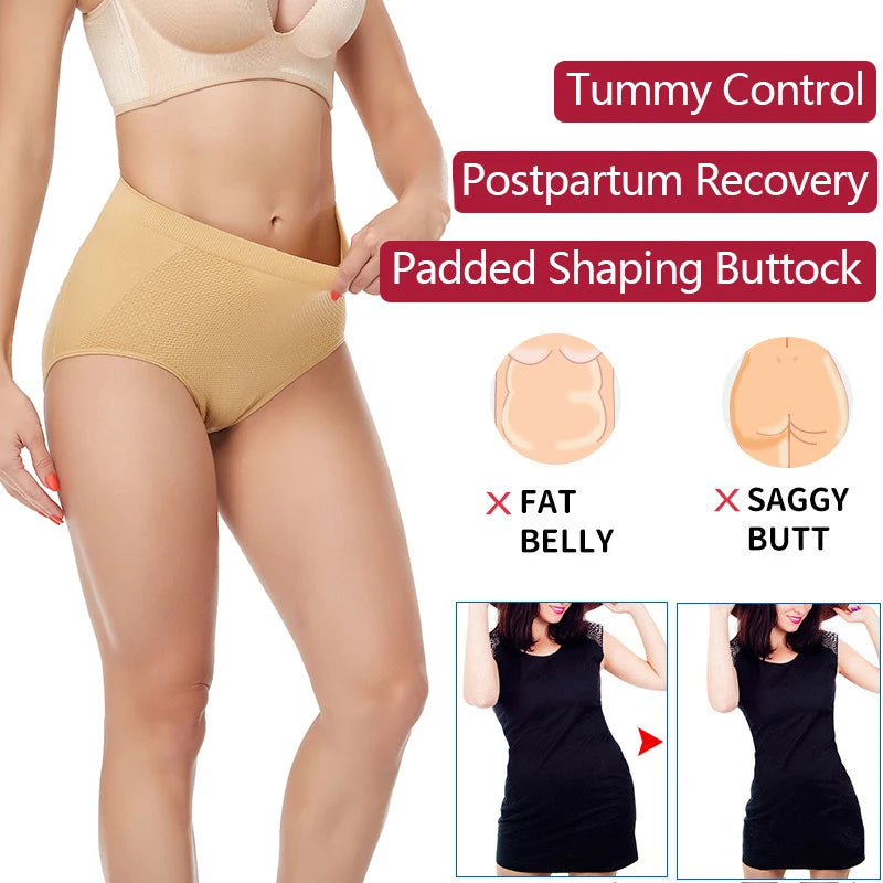 Padded Butt Lifter Shaping Panties for Women, Firm Control