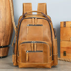 Retro Genuine Leather Double-Shoulder Backpack - European Retro Style
