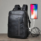 Genuine Leather School Bag Men 14" 15" Laptop Travel
