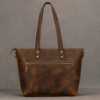 Custom Leather Handbag – Women's Business Totes Travel Bag - VacationGrabs