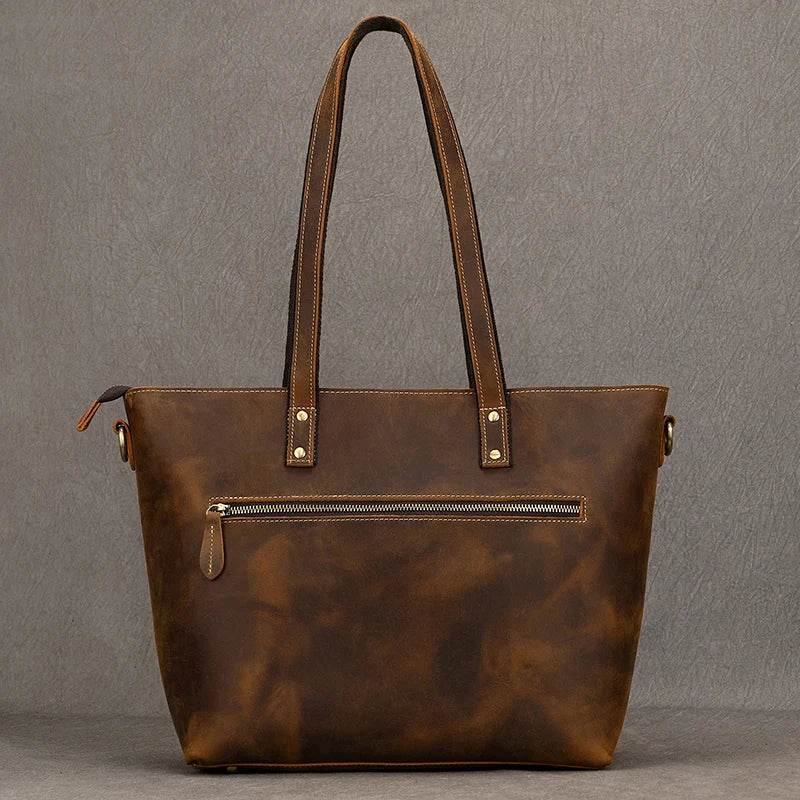 Custom Leather Handbag – Women's Business Totes Travel Bag - VacationGrabs
