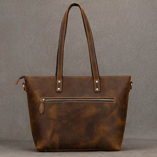 Custom Leather Handbag – Women's Business Totes Travel Bag - VacationGrabs