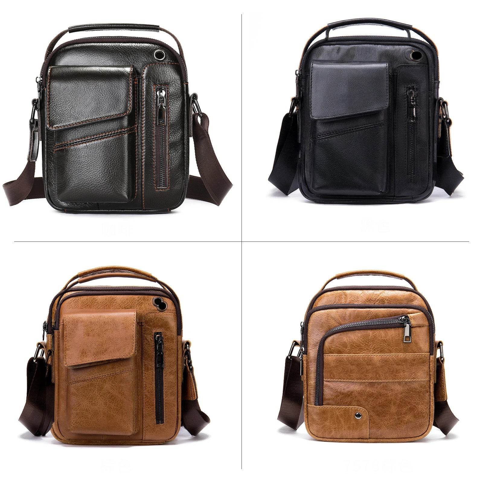 Genuine Leather Men's Shoulder Bag - VacationGrabs