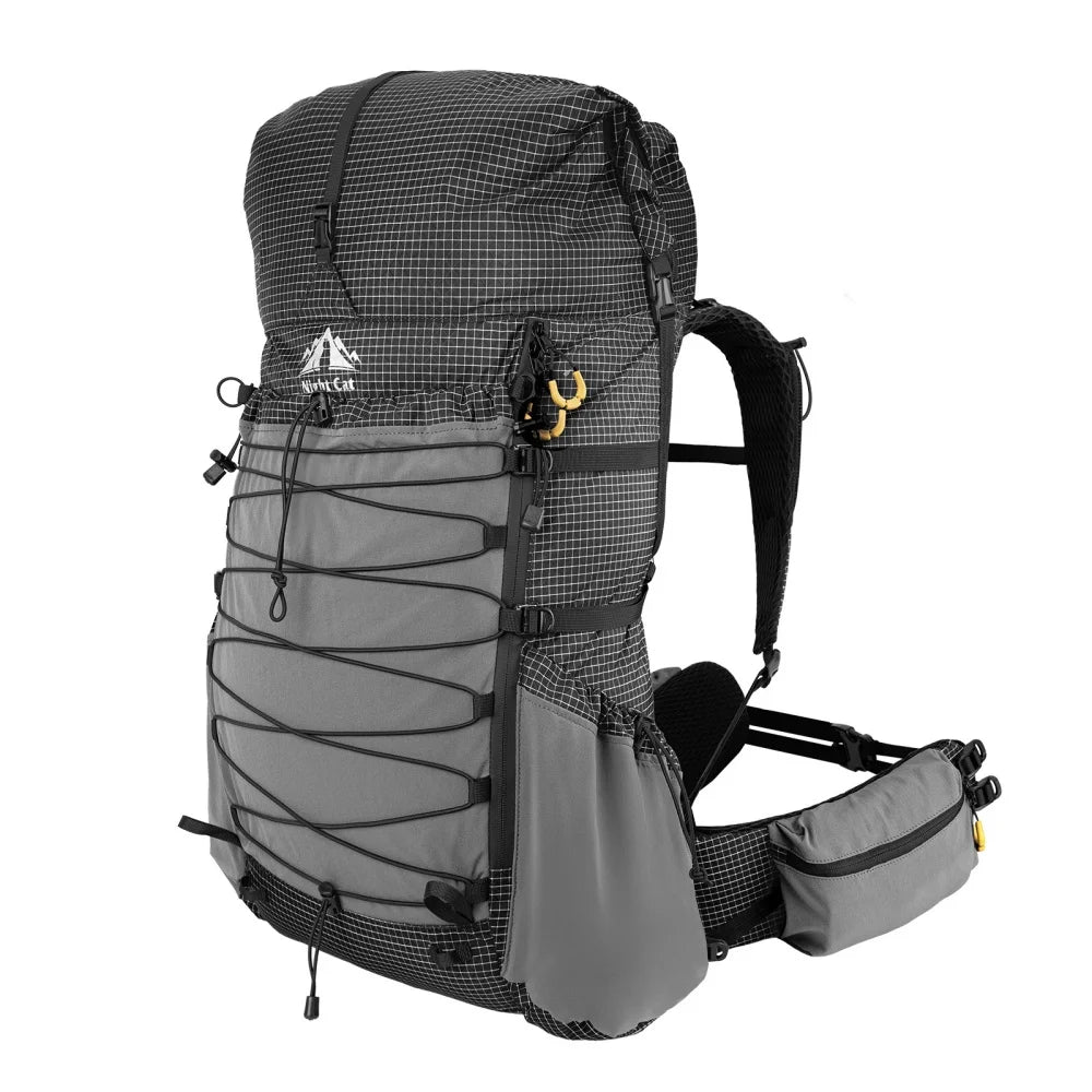 Roll-Top Internal-Frame Hiking Backpack with Rain Cover, 50-70L